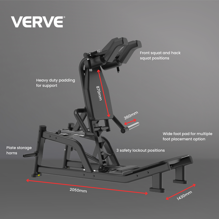 VERVE V Squat / Hack Squat Plate Loaded Machine