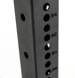3mm thick steel. 75mm x 75mm uprights.