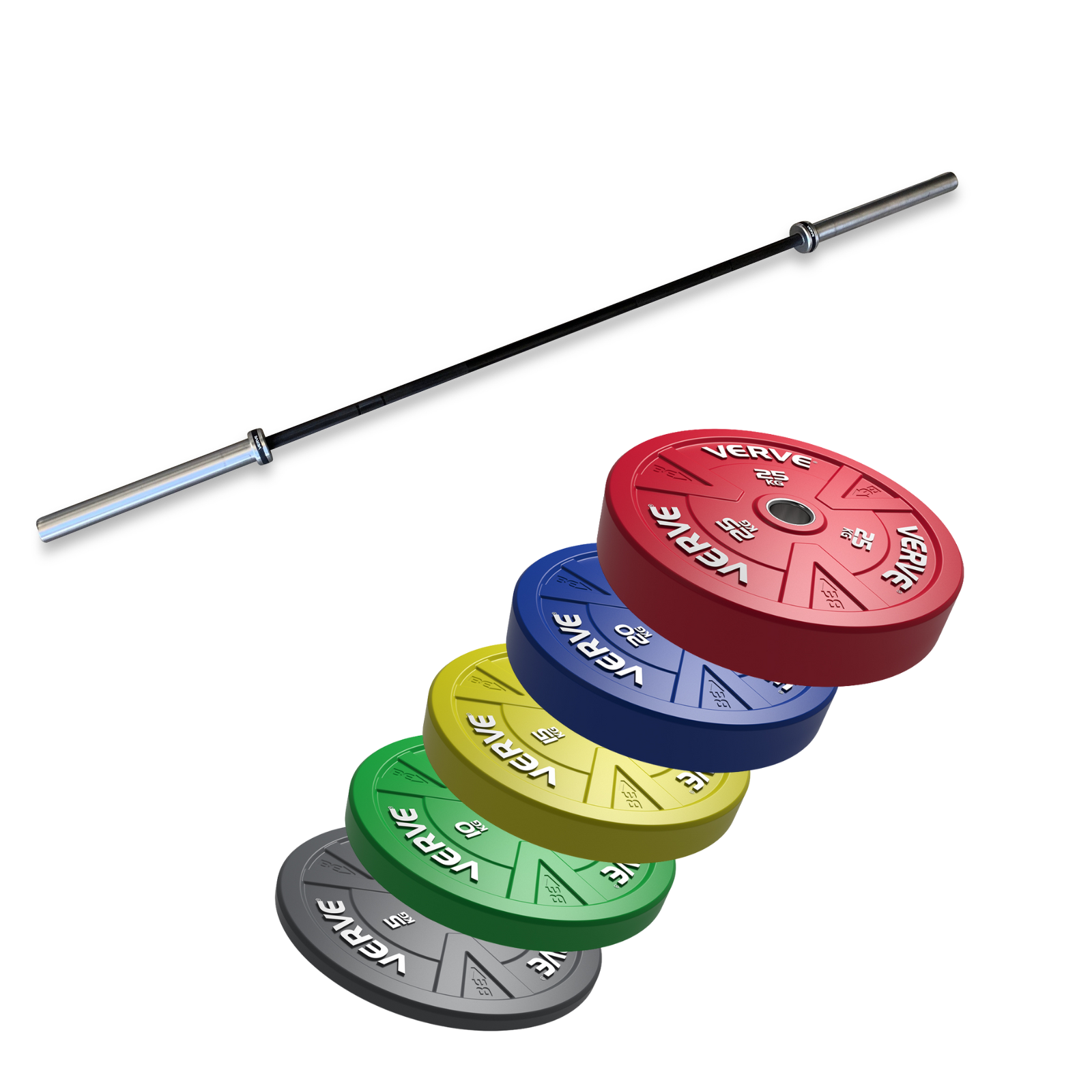 ELITE OLYMPIC BARBELL + COLOUR BUMPERS